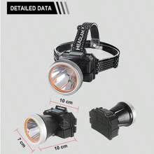 Faro frontal LED súper brillante y potente XPG con alta luminosidad para exteriores, pesca, 3 modos, recargable, alta luminosidad, batería incorporada, ideal para caza, campamento, con linterna zoom COB