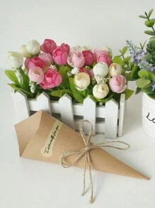 30pcs Cone Shaped Packaging Paper, Party Tube Decor Paper, Vintage Kraft Paper Gift Wrapping - Khaki - View 4