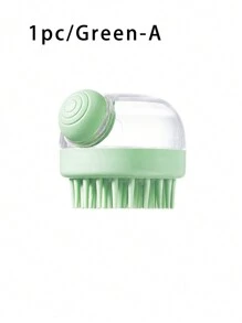 1pc Dog Wash Brush With Soap Dispenser, Silicone Bristles Pet Grooming Massage Shampoo Brush, Suitable For Long & Short Hair Dogs And Cats, Non-Electric Plastic Bath Tool