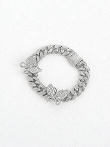 1 套优雅奢华蝴蝶装饰闪亮水钻首饰，适合男士和女士、妈妈、母亲、母亲节、礼物的完美情人节-圣诞节礼物