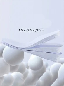 1 para wkładek sportowych zwiększających wzrost unisex, amortyzujących, oddychających, odprowadzających pot, pełnowymiarowych, miękkich wkładek do butów - Kolor biały podnosi się o 3,5cm - Zobacz 4