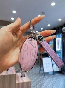 Modern TPU Key Fob Cover With Keychain - Compatible With 2024 2023 Ioniq 6, GN7 Grandeur, KONA, Elantra, Sonata - Protective Key Shell