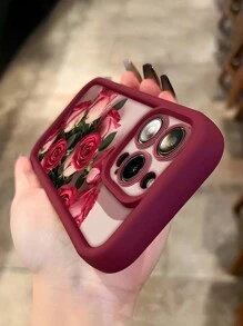 Capa de celular personalizada com estampa de rosas cor-de-rosa, em TPU macio, resistente a quedas, antiderrapante e com absorção de impacto, compatível com Samsung 16, 16 Plus, 16 Pro e 16 Pro Max (1 unidade). - Multicolorido - Ver 2