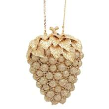 Sparkly Women Grape Shape Clutch Diamond Rhinestone Evening Bag Cute Fruit Purse Evening Handbag For Cocktail Party Prom - Dark Purple - 查看 6