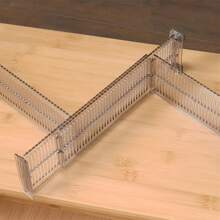 2pcs Drawer Storage Divider, Plastic Transparent Drawer Divider, Freely Combined Horizontally & Vertically For Organization, Drawer Compartment Divider, For Underwear Sock Storage Organization Valentine's Day - Multicolor - View 6