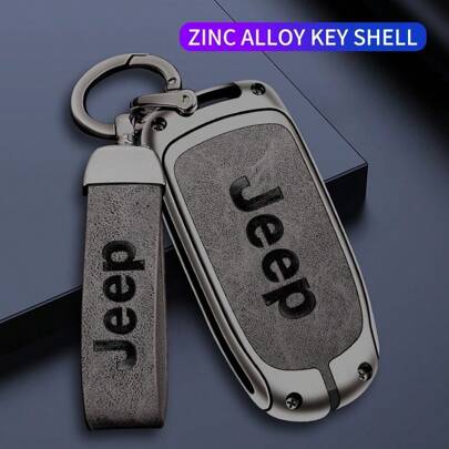 Capa Para Chave De Carro De Jipe Em Liga De Zinco Shell Fob Renegade Compass Grand Cherokee Commander Car Accessori
