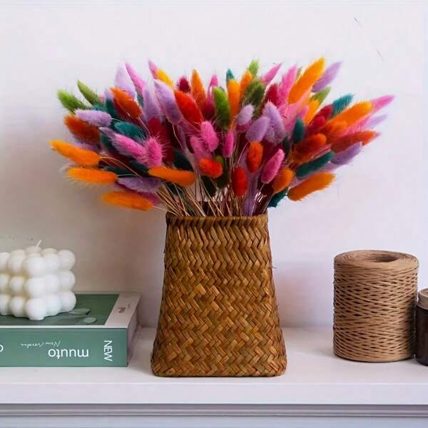 30/60/100/120/140 pezzi profumo decorativo in erba coda di coniglio multicolore in stile boho chic per decorazione casa, centrotavola matrimonio, decorazioni primaverili, Pasqua, festa della mamma, San Valentino, decorazioni autunnali