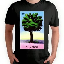 Playera Negra Hombre El arbol Casual 100% Algodón