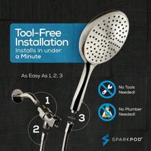 Local Warehouse- Oil Rubbed Bronze 6-Inch High Pressure Handheld Shower Head With 6ft Hose And Adjustable Bracket - Luxury Showerhead - 1-Min Installation Home Bathroom Decor