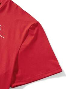 Women Y2K Fairy Grunge Shirt Top Short Sleeve Star Graphic Print T-Shirts Vintage Aesthetic Crop Tee Tops Streetwear - Đỏ - Xem 4