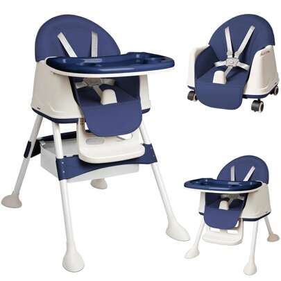 Froadp High Chair For Kids Mobile High Chair With Double Dining Tray Folding Booster Seats Washable Baby High Seat For Home And Travel