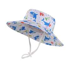 婴儿遮阳帽,可爱宽檐夏季渔夫帽(男婴款),防晒帽(女婴款) - 男童印花大沿盆帽 - 查看 16