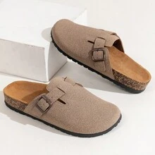 Men Slip-On Sandals With Covered Toe & Thick Sole, Casual Elevated Loafers For Summer, Couples Shoes