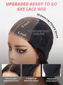 CELIE Celie Hair Glueless Loose Body Wave 2/30/27 Highlight With Skunk Stripe Short Bob Wig Pre-Cut 6*5 Lace Closure Wig