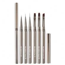 Hot 6PCS Metal Rod Nail Art Brush Set Wholesale Colouring Pen Large Square Round Light Therapy Pen Halo Pen