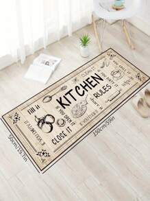1pc [Best Seller] Wood Grain Vegetable Food Themed Kitchen Rug, Kitchen Mat - Polyester Non-Slip Mat, Stain Resistant, Easy To Clean, Durable Machine Washable - Ideal For Kitchen Rug, Dining Room Mat, Bedroom Carpet, Bathroom Mat - Multicolor - View 5