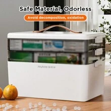 Joybos®1 pieza Organizador de caja de medicina de plástico de 3 niveles, caja organizadora de medicina, caja de almacenamiento de medicina portátil con ventana de visualización, caja organizadora de medicina de plástico, sin olor, caja de almacenamiento médico multifuncional para el hogar, con cierre con pestillo, compartimentos y asa. Para uso doméstico, dormitorio, dormitorio, baño, viajes al aire libre, almacenamiento debajo de la cama, viajes y oficina, blanco.