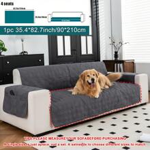 1pc Solid Checkered Anti-Slip Washable Thin Pet Sofa Cushion/Cover, Suitable For Small/Medium/Large Cats & Dogs, Applicable For Pet Sofa In All Seasons, Furniture Protector
