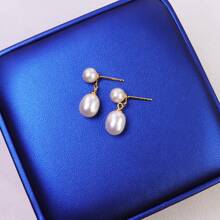 White Freshwater Droplet Pearl S925 Silver Ear Nail Suitable For Daily Wear By Women - White - View 2