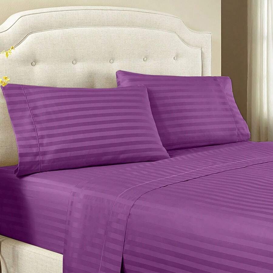 Silk Touch Double Sheet Set - Purple - View 1