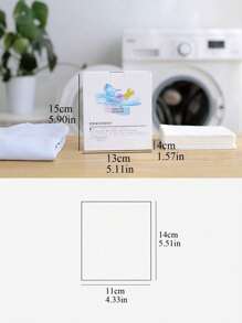 1 caja de tela antiteñido, hoja de atrapamiento de tinte de colector de color, colector de color para ropa, hoja para colorear de limpieza de ropa, hoja de prevención de ropa de colores cruzados - Blanco - Ver 5