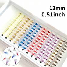 120 piezas de pestañas postizas curvas en colores surtidos, con aspecto natural y sin raíz de estilo de piel de marta, de 9-14 mm, pestañas reutilizables en azul/morado/rosa/verde