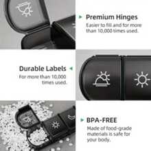 One-Piece 7-Day Daily Medicine Box, Weekly Medicine Organizer, Waterproof, With Secret Compartment For Medicine Storage.