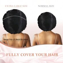 Awegeo 1 pièce Bonnet en satin lisse pour femmes, design de couleur unie avec lien à ruban, bonnet de nuit à la mode, confortable et respirant, convient pour la protection des cheveux au quotidien/à la maison, coiffure, Saint-Valentin, été, plage, chapeau, vacances, voyage - Rose bonbon - Voir 3