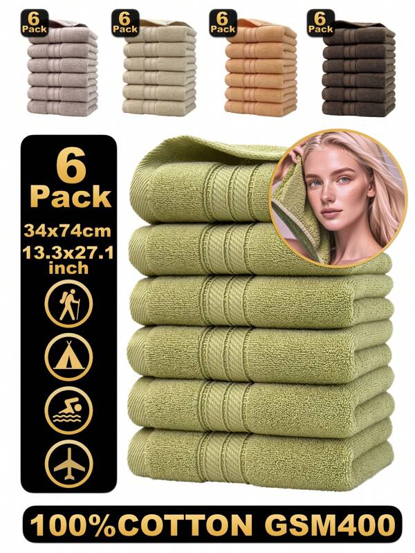 Set da 6 pezzi di asciugamani extra grandi, morbidi e assorbenti, set di lusso per il bagno, asciugamani premium di alta qualità, un regalo ideale per negozi di bellezza, bagno di casa