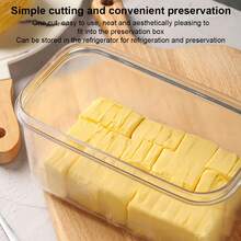 ANPHON Rectangular Butter Dish With Cutter, Butter Keeper Storage Box Container Plastic Butter Cutter Box Baking Tools For Easy Cutting - White - View 6