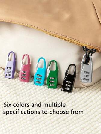 2/4/6个随机颜色新款3位迷你密码锁，无钥匙，防水，适用于行李箱、铅笔盒、背包，卡通防水挂锁，适用于户外旅行、学生宿舍、橱柜、抽屉、头盔、旅行配件、学校体育馆储物柜、运动储物柜、围栏、工具箱等。