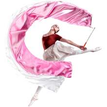 70" Double Layer Dance Streamer With Scalable Rod, Gymnastics Dance Ribbon Artistic Twirling Ribbon, Church Worship Adoration Dance Banner For Dancer And Church Liturgical Praise
