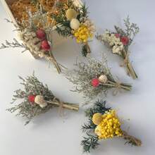 1/6 bouquet de mini fleurs séchées de la chance, petites fleurs séchées, fleurs séchées naturelles pour la décoration de mariage, peuvent être utilisées comme décoration murale, convient pour les décorations de Noël, Saint-Valentin, Fête des Mères
