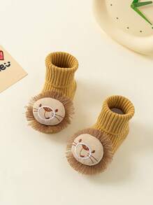 1 双婴儿可爱熊装饰棉质短袜，幼儿防滑室内袜 - 彩色 - 查看 18