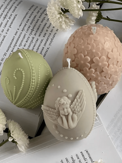 1 pedaço de molde de silicone para velas de ovo de Páscoa, sabonete artesanal com tema de sonho, decorações DIY com formas assimétricas para a Páscoa - adequado para decoração de casa, lareiras, salas de estar, decoração central, escritórios, presentes de dia dos namorados, conjuntos de velas, velas de aromaterapia, presentes para amigos, presentes femininos