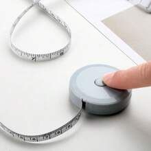 150cm/59in Mini Retractable Tape Measure, Dual Scale Flexible Sewing Ruler With Metallic Letter Pattern, Portable Clothing Measurement Tool Accessory - Blue - View 3