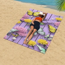 1 pièce Serviette de plage en fibre ultra-fine motif point de croix, serviette de plage séchage rapide bandes dessinées, serviette absorbante pour transpiration quotidienne, serviette de bain impression numérique, pour plage, hôtel, natation, fitness en extérieur, super grande serviette de bain