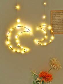 1 pièce Lampe suspendue décorative de lune, simple lustre en fer pour décoration intérieure, convient pour l'éclairage décoratif à la maison lors de festivals comme le Ramadan, les vacances, les scénographies, les maisons, les jardins, le camping, les rassemblements, les mariages et les décorations romantiques dans les cours