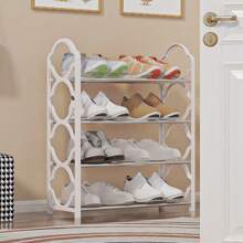 1pc 4-Tier Shoe Rack Organizer, Stainless Steel Pipe And Plastic Bracket - Space-Saving, Easy To Assemble, Ideal For Entryway & Hallway, Multi-Compartment Design For Sneakers & Casual Shoes, Shoe Storage Organizer, Utility Racks - trắng - Xem 8