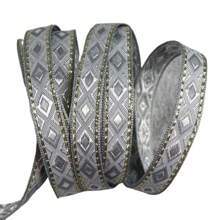 12mm Width Vintage Embroidered Jacquard Ribbon Trim DIY Sewing Knitting Accessory For Clothes And Bags