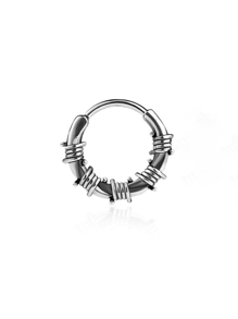 1 件钛钢耳环男士嘻哈朋克耳环，铁丝网耳环，适合日常佩戴，礼物 - 銀色 - 查看 14