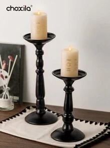 choxila 1 件复古铸铁烛台，家居装饰烛台，黑色，万圣节，房间装饰物品，节日礼物，适用于客厅、卧室、派对用品 - 燭台 - 查看 1