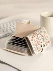 1pc Floral With Multiple Card Slots Delicate Design Large Capacity Compact Size Suitable For Driver's License Cards And Other Documents Thin Lightweight Zipper Card Cash Portable Card Holder Card Holder Wallet Business Card Holder Credit Card Holder Card Holder Women Photocard Holder For Women Wallet Mini Wallet Purse Wallet Card Wallet