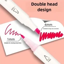 Set de stylos-feutres à double pointe à base d'huile - 12 couleurs/18 couleurs/24 couleurs/36 couleurs/48 couleurs en option. Indispensable pour les carnets de dessin, avec des couleurs vives, un séchage rapide, imperméable et résistant à la décoloration. Conception professionnelle, convient pour les cahiers, les bandes dessinées, le graffiti, le design, l'écriture, le marquage. Long-lasting et durable, livré avec un boîtier de rangement portable transparent. Sans danger pour les enfants. Un cadeau créatif idéal pour la rentrée scolaire