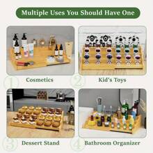 Spice Rack Kitchen Cabinet Organizer- 3 Tier Bamboo Expandable Display Shelf, Bamboo 3-Layer Adjustable Spice Rack