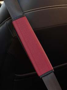 汽车安全带肩垫，压花纤维和PU皮革材质，通用型汽车安全带肩垫，适合全年使用