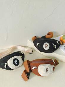 1 件迷你牛津布多功能儿童运动胸包，拉链开合，适合旅行、小物品存放、四季日常使用