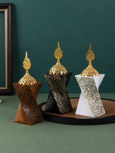 1st Arabisk välsignelse Svart Med Metallskydd Sovrum Rökelse Ornament Vardagsrum Möbler Ornament