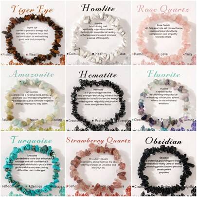 1 pieza Brazalete de piedra semipreciosa de energía de moda, brazalete elástico de cuarzo natural de 8 MM para mujeres y hombres, regalo de joyería de amistad