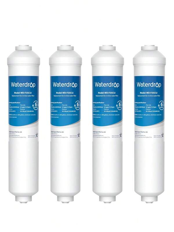 Waterdrop Filtro de água para refrigerador Waterdrop para filtro de água Sam sungg® DA29-10105J HAFEX/EXP, DA2010CB, filtro de água em linha HAIERR® LGG® (pacote com 4)